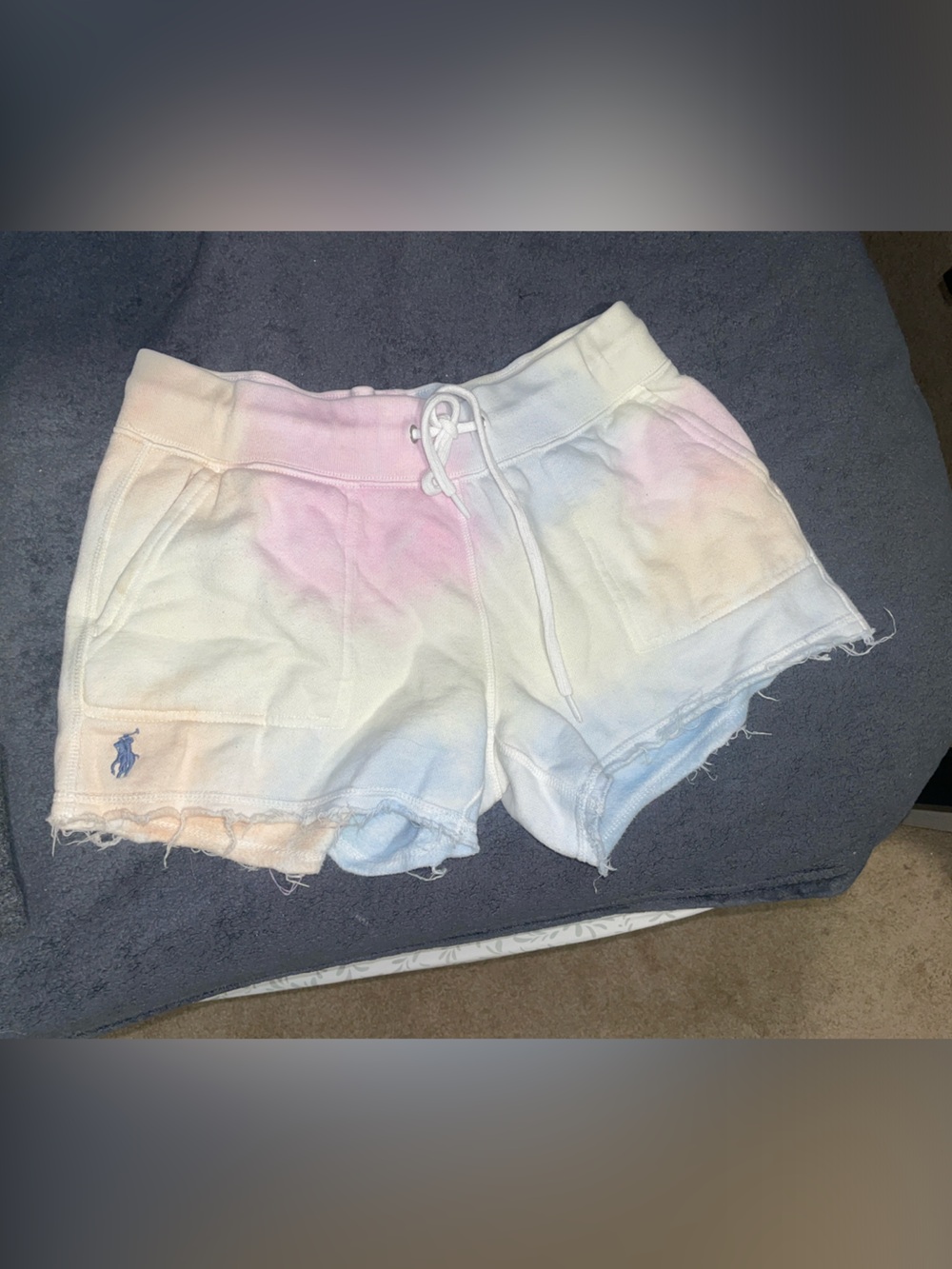 Ralph Lauren Pastel Tie-Dye Cotton Lounge Shorts - Pink/Blue